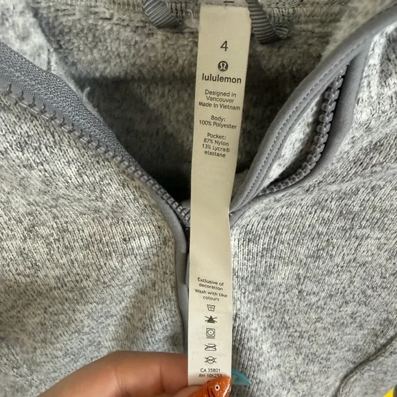 Lululemon Fleece 1/4 zip Battleship Hoodie - Picture 4 of 4